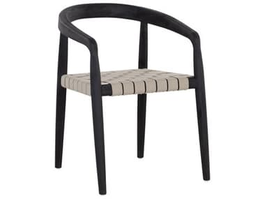Sunpan Outdoor Cayman Teak Wood Charcoal Dining Arm Chair SPO109043