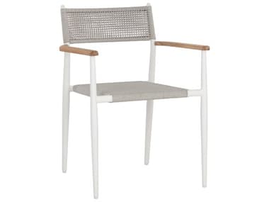 Sunpan Outdoor Kona Aluminum White Stackable Dining Arm Chair SPO109050