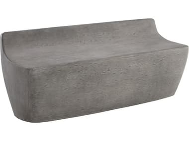Sunpan Outdoor Ledger Concrete Ash Grey Wood Look Bench SPO109278