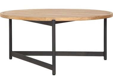 Sunpan Outdoor Amalfi Aluminum Black 36'' Wide Round Large Coffee Table SPO109455