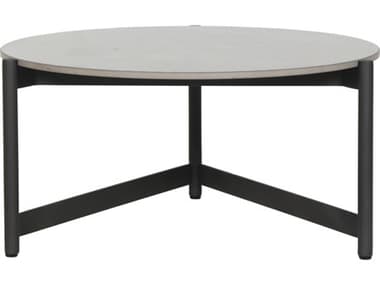 Sunpan Outdoor Amalfi Aluminum Grey 26'' Wide Round Small Coffee Table SPO109456