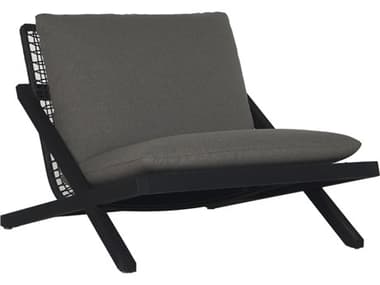 Sunpan Outdoor Bari Teak Wood Charcoal Lounge Chair in Gracebay Grey SPO109460