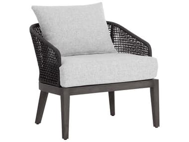 Sunpan Outdoor Capri Teak Wood Smoke Grey Lounge Chair in Copacabana Marble SPO109482