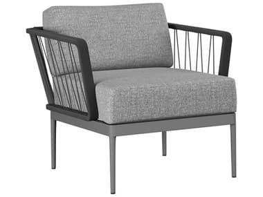 Sunpan Outdoor Catania Aluminum Dark Grey Lounge Chair in Copacabana Grey SPO109483