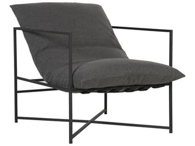 Sunpan Outdoor Mallorca Stainless Steel Black Lounge Chair in Gracebay Grey SPO109503
