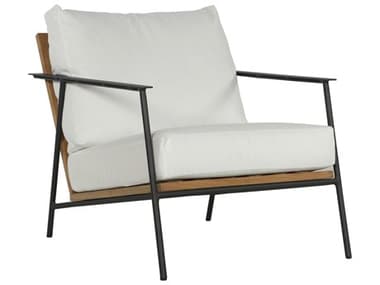 Sunpan Outdoor Milan Aluminum Black Lounge Chair in Stinson White SPO109505