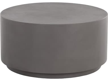 Sunpan Outdoor MIXT Rubin Concrete Grey 31.5'' Wide Round Coffee Table SPO109594