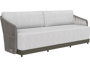 Sunpan Outdoor Allariz Aluminum Rope Warm Grey Sofa in Gracebay Light Grey SPO109653