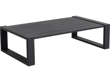 Sunpan Outdoor Grado Aluminum Charcoal 56''W x 31.75''D Rectangular Coffee Table SPO109657