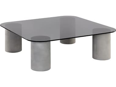 Sunpan Outdoor Maude Concrete Light Grey 54'' Wide Square Coffee Table SPO109811