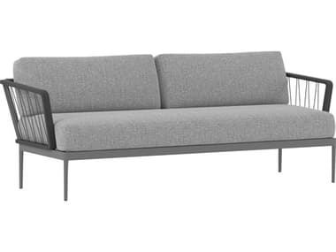 Sunpan Outdoor Catania Aluminum Dark Grey Sofa in Copacabana Grey SPO110263