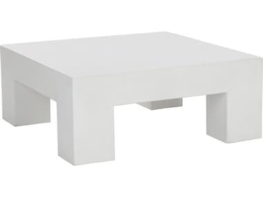 Sunpan Outdoor Renley Concrete White 40'' Wide Square Coffee Table SPO110475