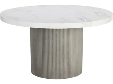 Sunpan Outdoor Nicolette Concrete Light Grey 55'' Wide Round Dining Table SPO110480