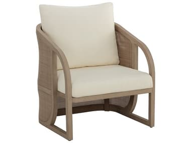 Sunpan Outdoor Palermo Teak Wood Light Brown Lounge Chair in Stinson Cream SPO110718