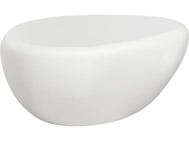 Sunpan Outdoor MIXT Corvo Concrete White 39''W x 33''D Oval Small Coffee Table SPO110745