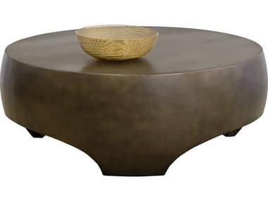 Sunpan Outdoor Tarsus Concrete Antique Bronze 45.5'' Wide Round Coffee Table SPO111259