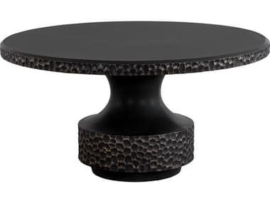 Sunpan Outdoor Mersin Concrete Black 59'' Wide Round Dining Table SPO111368