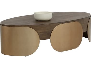 Sunpan Outdoor Amarula Concrete Oval Coffee Table SPO111594