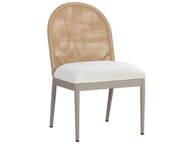 Sunpan Outdoor Calandri Aluminum Natural Dining Side Chair in Louis Cream SPO111599