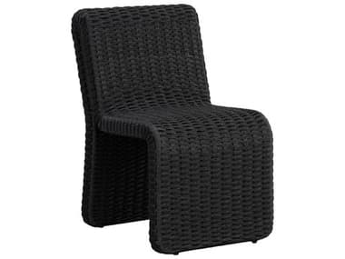 Sunpan Outdoor Edessa Synthetic Wicker Black Dining Side Chair SPO111678