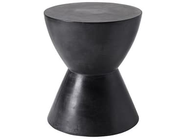 Sunpan Outdoor MIXT Logan Concrete Black 15'' Wide Round End Table SPO58012