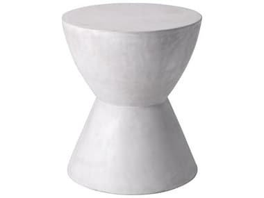 Sunpan Outdoor MIXT Logan Concrete White 15'' Wide Round End Table SPO58016