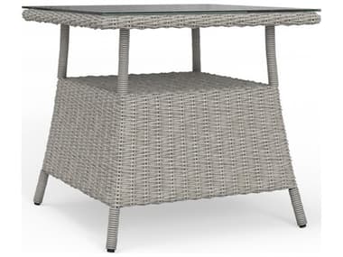 South Sea Rattan Juniper Bay Wicker Light Driftwood Square Outdoor Patio End Table SR71343