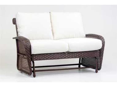 South Sea Rattan Martinique Wicker Spice Island Double Glider Outdoor Loveseat SR75232