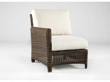 South Sea Rattan Del Ray Wicker Chestnut Left Arm Outdoor Patio Lounge Chair SR76650