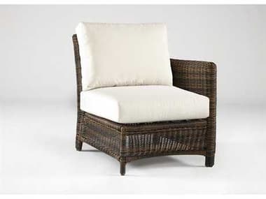 South Sea Rattan Del Ray Wicker Chestnut Right Arm Patio Lounge Chair SR76651