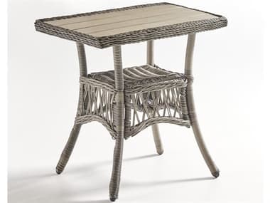 South Sea Rattan Westbay Wicker Slate Rectangular Poly Top Patio End Table SR77641