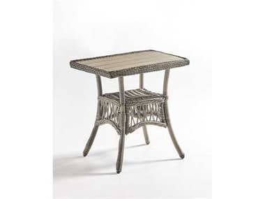 South Sea Rattan Westbay Wicker Slate Rectangular Poly Top Outdoor End Table SR77643