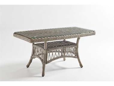 South Sea Rattan Westbay Wicker Slate Rectangular Glass Top Outdoor Coffee Table SR77644