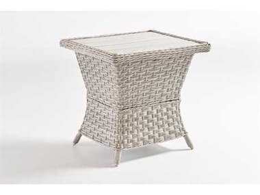 South Sea Rattan Mayfair Wicker Pebble 24''W x 20''D Rectangular Poly Top End Table SR77841