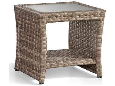 South Sea Rattan Driftwood Bay Wicker Warm/Neutral Square Outdoor Patio End Table SR78243