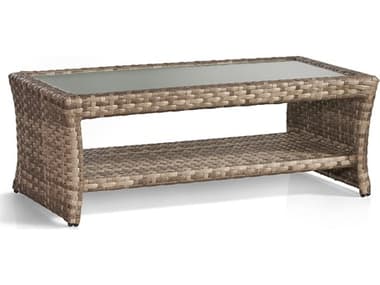 South Sea Rattan Driftwood Bay Wicker Warm/Neutral 39"W x 26"D Rectangular Coffee Table SR78244