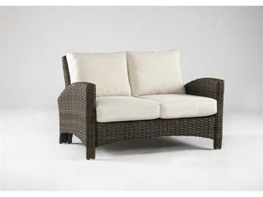 South Sea Rattan Panama Wicker Charcoal Brown Outdoor Loveseat SR78402