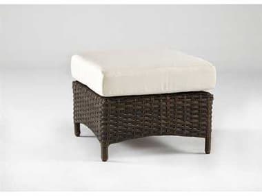 South Sea Rattan Panama Wicker Charcoal Brown Outdoor Ottoman SR78406