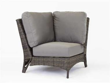 South Sea Rattan Panama Wicker Charcoal Brown Corner Patio Lounge Chair SR78453