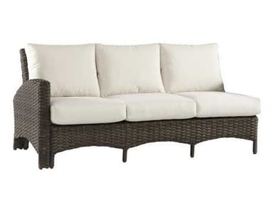 South Sea Rattan Panama Wicker Charcoal Brown Left Arm Outdoor Patio Sofa SR78463