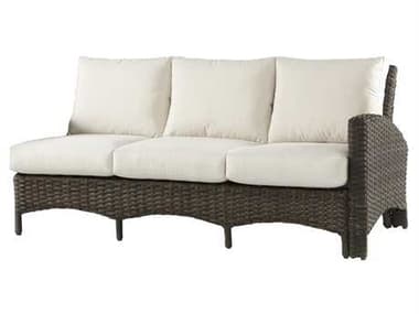 South Sea Rattan Panama Wicker Charcoal Brown Right Arm Patio Sofa SR78473