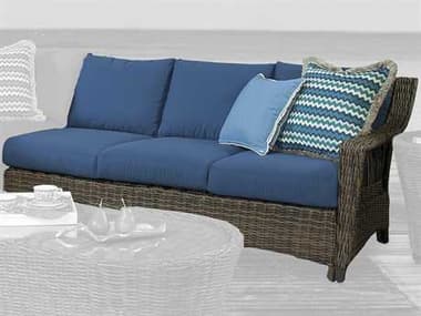 South Sea Rattan Saint John Wicker Cappuccino Right Arm Patio Sofa SR78573