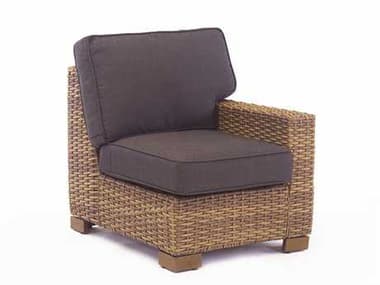 South Sea Rattan Java Wicker Honey Left Arm Patio Lounge Chair SR79250