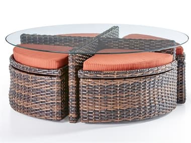 South Sea Rattan Saint Tropez Wicker Cushion Outdoor Ottoman SR79346OTT