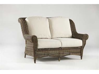 South Sea Rattan Provence Wicker Grey Patina Patio Loveseat SR79902