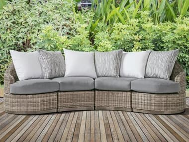 South Sea Rattan Luna Cove Wicker Sectional Lounge Set SRLNACVESECLNGSET2