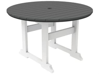 Seaside Casual Salem Rounds Recycled Plastic 48'' Round Dining Table with Umbrella Hole SSC042
