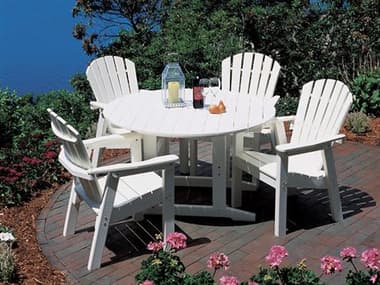 Seaside Casual Salem Rounds Recycled Plastic Dining Set SSC042SET8