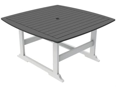 Seaside Casual Portsmouth Recycled Plastic 56'' Square Dining Table with Umbrella Hole SSC046