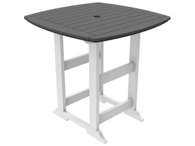 Seaside Casual Portsmouth Recycled Plastic 42'' Square Bar Table with Umbrella Hole SSC051